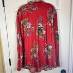Torrid  Drop Shoulder‎ Cherry Red Rayon Shirt 4X Relaxed Fit Roll Tabbed Sleeves Photo 3