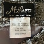 Milano silver satin A line skirt with pleated hem Black Size 8 Photo 1