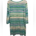 Lilly Pulitzer  Linden A-Line Seaspray Blue Sea Stripe Coastal Tee Shirt Dress Photo 4