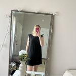 Women’s Mini black chiffon dress​ with ruffles sleeves size small Photo 2