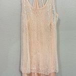 Free People Intimately Pink Sequin Sheer Ruffle Slip Mini Dress- Size Medium Photo 6