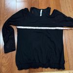 Nanette Lepore Black Mesh Sleeve Cold Shoulder Blouse size L Photo 10