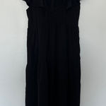 Old Navy Smocked Ruffle Midi Dress Black Short Sleeve Size Small Photo 0