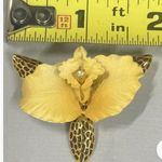 Joan Rivers  Vintage Yellow Orchid Brooch Photo 2