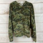 American Eagle  Green Camo Plush Velveteen Pullover Dolman Sleeve Hoodie Small Photo 0