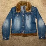 Route 66 Size Large  Denim Fur Trim 100% cotton Denim Jacket Photo 1