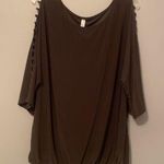 PerSeption Concept Olive (Dark) Green with Cut Sleeves and Tie Bottom Photo 0