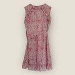ALLSAINTS  Pink Floral Wrap Dress Size Small Ruffle Hem Photo 7
