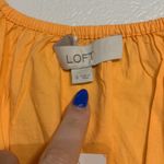 Loft  ORANGE BLOUSE GATHERED WAIST SMALL NEW WITH TAGS SHORT SLEEVE Photo 2