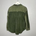 American Eagle Women M Green Corduroy Canvas Button Front Shirt 100% Cotton Photo 5