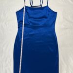 haley & june NWT  Midnight ScoopBack Bodycon Mini Dress - Metallic Royal Blue - M Photo 13