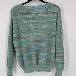 John Paul Richard Women's Beachy Knit Pullover Sweater Green Blue Medium coastal Photo 1
