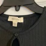 Paper + Tee Button Detail Cutout Front Crop Top Photo 2