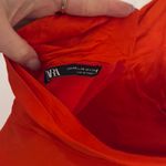 ZARA Satin Cowl Neck Orange Slip Dress Photo 4