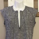Athleta  Heather Gray Capped Sleeve 1/2 Zip Pullover Shirt with Pleating- Medoum Photo 4