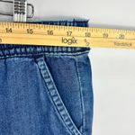 Loft Denim Pull On Shorts Large Blue Raw Hem Rope Belt Coastal Resort Beachy Photo 3