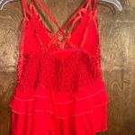 POL Red Lace Tank Top Photo 1