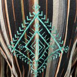 Angel + Premium Aztec Bohemian Embroidered Multicolor Lace Trim Duster Jacket S Black Photo 9