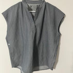 FIGS Technical Collection Rafaela Oversized Heather Denim Scrub Top Size XS Photo 0