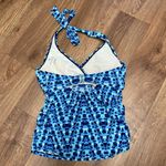 Athleta Tara Halter Tankini Top Blue Tie Dye Size 32D/DD Small Swim Suit Modest Photo 2