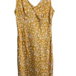 JustFab  Dress Yellow Floral Satin Y2K Maxi VNeck Wedding Beach Summer XL Photo 0