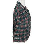 Sleepy Jones Marina Pajama Top Women’s XS Plaid Cotton Flannel 3/4 Sleeve Cozy Green Photo 2