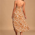 Lush Clothing NEW Lush XL Admiring You Brown White Floral Pleated Midi Dress NWT Photo 7
