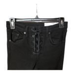 Rag and Bone Jeans Lace Up Skinny Fit Straight Leg Black Coal Women's Size 25 Photo 3