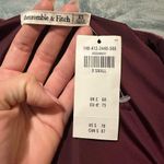 Abercrombie & Fitch NWT Velvet Long Sleeve Top in Burgundy Photo 2
