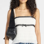 No Boundaries NWT - Ruched Chiffon Babydoll Cami Top with Bow Detail. Photo 0