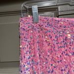 ASOS NWOT pink sequin glitter wide leg pants Photo 9