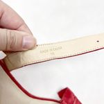 [E8 By Miista] Red Suede Leather Sandie Ruffle Strap Block Heel Sandals Size 5.5 Photo 9