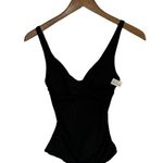Sea Level Eco Essentials Black Cross Front Tankini Swimsuit Top Size 4 NWT Photo 2