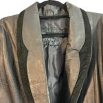 Marco Morani VTG Leather Coat Trench Womens Black SZ L Suede Trim Jacket Classic Size L Photo 1