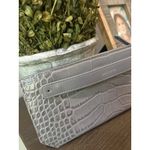 Senreve GRAY Embossed Leather Bracelet Pouch Clutch Grey Womens Size OS Photo 3