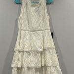 Lulus  Properly Chic White Sleeveless Lace Tiered Mini Dress Large L Photo 0