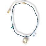 Free People  Ariana Ost Sunlight Choker in Blue NWT Sun Charm Bohemian Dainty Photo 5