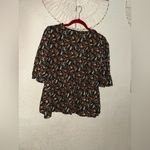 ZARA  Ruffled Red and White Blouse with 3/4 Sleeves Photo 3