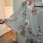 Blue Blush  Gray Sheer Floral Romper size small Photo 2