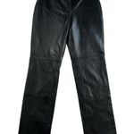 Vtg 90s Kelli Kouri Sz 6 Leather Pants Black Straight Bikercore Goth Punk Grunge Photo 0