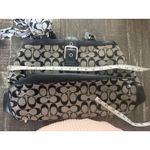  Vintage Y2k Hampton Signature Canvas Shoulder Bag B/W Coach Scarf Photo 12