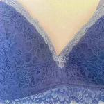 Aerie NWT Real Happy Women’s Size 38DD Wireless Lightly Lined Blue Lace Bralette Photo 7