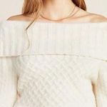 Anthropologie  Margo Off The Shoulder Puff Sleeve Cotton Wool Blend Sweater Ivory Photo 1
