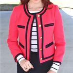 J.Crew  vintage 100% wool lady jacket colorblock pink gold button size 4 Photo 1