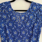 Soiéblu Royal Blue Floral Lace Romper, Formal Lace Onesie, Size Medium Photo 2