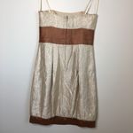 Bcbg paris Metallic Strapless Mini‎ Dress Womens Si Tan Size 8 Photo 3