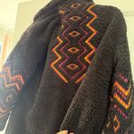 Driftwood  Sheeba Sherpa Jacket In Black Aztec Embroidery Size Medium NWT Photo 6