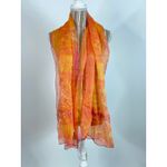 Salvatore Ferragamo Orange Silk Chiffon Floral Scarf OS Photo 1