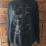 Disney Vintage 90s  Mickey Mouse Crewneck Sweatshirt  L  Neon Unisex Y2K Rainbow Photo 0
