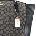 Coach  Turnlock Signature Jacquard Monogram Black Gray Tote Photo 2